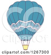 Poster, Art Print Of Blue And White Hot Air Balloon