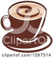 Poster, Art Print Of Two Toned Tan And Brown Coffee Cup On A Saucer 1