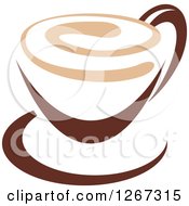 Poster, Art Print Of Two Toned Tan And Brown Coffee Cup On A Saucer 2