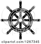 Black And White Nautical Ship Helm Steering Wheel 3