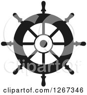 Poster, Art Print Of Navy Blue Ship Helm Steering Wheel