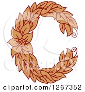 Poster, Art Print Of Floral Capital Letter C With A Flower