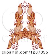 Poster, Art Print Of Floral Capital Letter A With A Flower