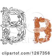Poster, Art Print Of Floral Capital Letter B Designs With Flowers