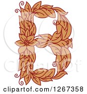 Poster, Art Print Of Floral Capital Letter B With A Flower