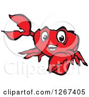 Poster, Art Print Of Happy Presenting Red Crab Character