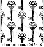 Clipart Of A Seamless Background Pattern Of Ornate Vintage Skeleton Keys Royalty Free Vector Illustration