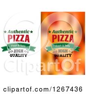 Clipart Of Authentic Pizza Fresh And Tasty High Quality Text Designs Royalty Free Vector Illustration