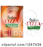Clipart Of Italian Pizza Hot And Fresh Text Designs Royalty Free Vector Illustration
