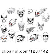 Clipart Of Human Skull Designs Royalty Free Vector Illustration
