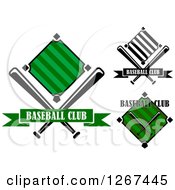 Poster, Art Print Of Baseball Diamond Field And Bat Designs