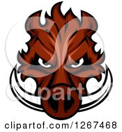 Brown Vicious Boar Mascot Head