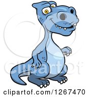 Clipart Of A Blue Tyrannosaurus Rex Dinosaur Royalty Free Vector Illustration by Vector Tradition SM