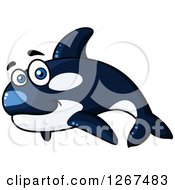 Clipart Of A Happy Cartoon Orca Killer Whale Royalty Free Vector Illustration by Vector Tradition SM