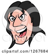 Clipart Of A Long Haired Jungle Mans Face Royalty Free Vector Illustration