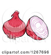 Red Onions Whole And Halved