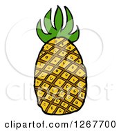 Clipart Of A Tropical Pineapple Royalty Free Vector Illustration