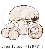 Poster, Art Print Of Button Mushrooms