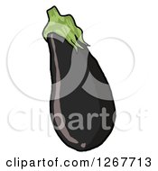 Clipart Of A Black Eggplant Royalty Free Vector Illustration