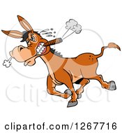 Poster, Art Print Of Tough Angry Donkey Walking With A Cigar In His Mouth