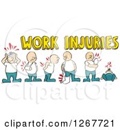 Caucasian Men With Work Injuries And Text