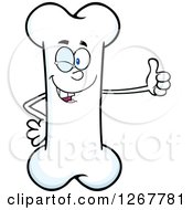 Clipart Of A Happy Cartoon Bone Character Giving A Thumb Up Royalty Free Vector Illustration by Hit Toon