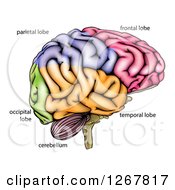 Poster, Art Print Of Human Brain Diagram