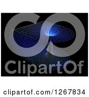 Clipart Of A 3d Grid Wormhole With Light Royalty Free Illustration by Mopic