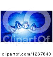 Clipart Of A 3d Dna Strand Over Binary Computing Code Conceptualizing Biohacking Royalty Free Illustration