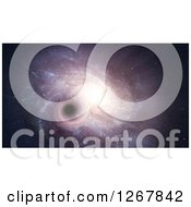 Poster, Art Print Of Spiral Galaxy And A Blank Hole In Outer Space