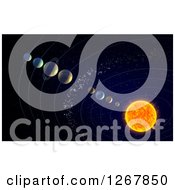 Clipart Of A 3d Solar System And The Asteroid Belt Royalty Free Illustration