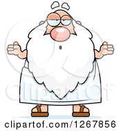 Clipart Of A Careless Shrugging Father Time Senior Man Royalty Free Vector Illustration