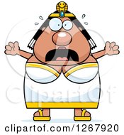 Clipart Of A Scared Screaming Chubby Cleopatra Egyptian Pharaoh Woman Royalty Free Vector Illustration by Cory Thoman