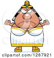 Poster, Art Print Of Angry Chubby Cleopatra Egyptian Pharaoh Woman With Balled Fists