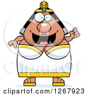 Clipart Of A Smart Chubby Cleopatra Egyptian Pharaoh Woman With An Idea Royalty Free Vector Illustration by Cory Thoman