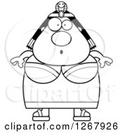 Black And White Surprised Gasping Chubby Cleopatra Egyptian Pharaoh Woman