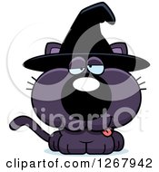 Poster, Art Print Of Drunk Purple Halloween Witch Cat