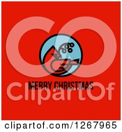 Poster, Art Print Of Merry Christmas Greeting Below A Cardinal On Red