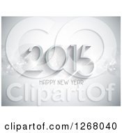 Clipart Of A 3d 2015 Happy New Year Greeting Over Gray With Sparkles Royalty Free Vector Illustration