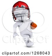 Poster, Art Print Of 3d White Man Running With A Football