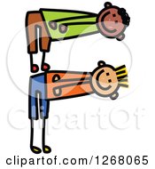 Poster, Art Print Of Stick Boys Forming Capital Letter F