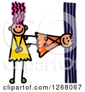 Poster, Art Print Of Stick Girls Forming Capital Letter H