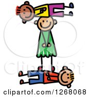 Poster, Art Print Of Stick Boy And Girl Forming Capital Letter I
