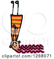 Poster, Art Print Of Stick Girl Forming Capital Letter L