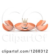 Clipart Of A 3d Happy King Crab Wearing A Crown Royalty Free Illustration