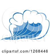 Clipart Of A Blue Ocean Surf Wave 8 Royalty Free Vector Illustration