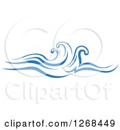 Clipart Of Blue Ocean Surf Waves 15 Royalty Free Vector Illustration