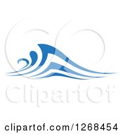 Clipart Of A Blue Ocean Surf Wave 6 Royalty Free Vector Illustration