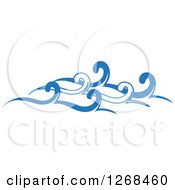 Clipart Of Blue Ocean Surf Waves 6 Royalty Free Vector Illustration