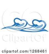 Clipart Of Blue Ocean Surf Waves 5 Royalty Free Vector Illustration